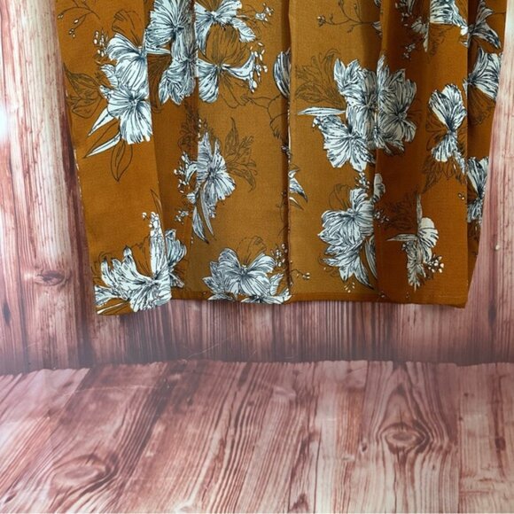 Unbranded Mustard Floral Print Open Front Kimono Top Size S/M - Picture 3 of 8